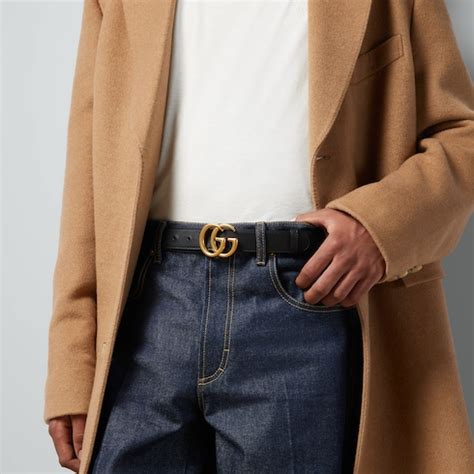 gucci belt serial number 414516|GG Marmont thin belt in Black Leather .